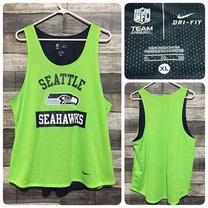 Nike Dri Fit Seattle Seahawks Mesh Tank Top Jersey Women’s XL Green Blue Lined